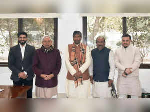 Patna: Bihar Chief Minister Nitish Kumar with Rashtriya Lok Janshakti Party Nati...