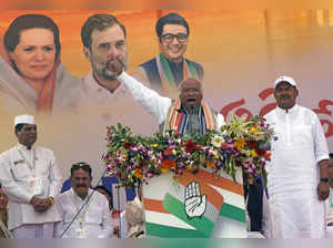Bhubaneswar, Jan 29 (ANI): Congress President Mallikarjun Kharge addresses the W...