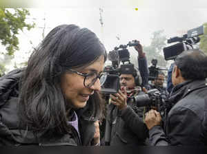 New Delhi: AAP candidate Swati Maliwal arrives to file her nomination papers for...