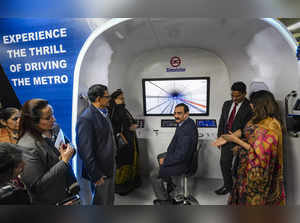 New Delhi: Delhi Metro Rail Corporation (DMRC) MD Vikas Kumar inspects a metro t...