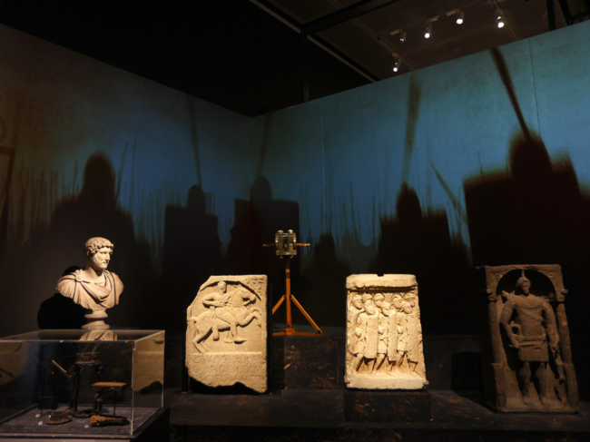 Roman era objects are seen on display ahead of the 'Legion life in the Roman army' exhibition soon to open at the British Museum.