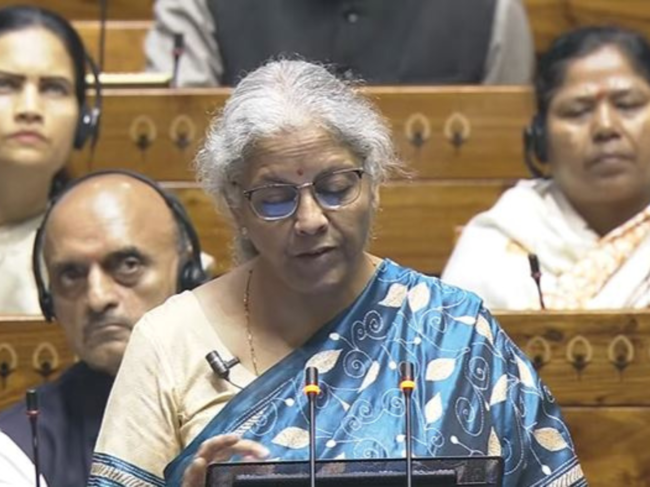Nirmala Sitharaman giving Budget 2024 speech
