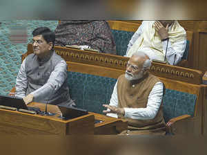 **EDS: VIDEO GRAB VIA SANSAD TV** New Delhi: Prime Minister Narendra Modi and Un...