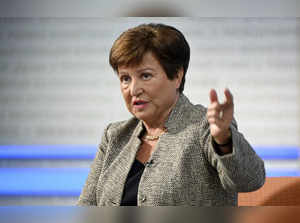International Monetary Fund (IMF) Managing Director Kristalina Georgieva speaks during an interview with AFP at IMF Headquarters in Washington, DC, on January 10, 2024.