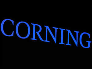 FILE PHOTO: A screen displays the logo for Corning Inc. at the NYSE in New York