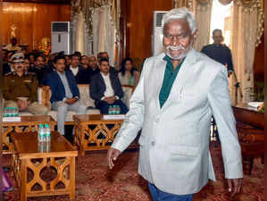 Ranchi, Feb 2 (ANI): Jharkhand Mukti Morcha (JMM) leader Champai Soren during hi...