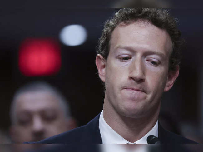 Mark Zuckerberg, CEO of Meta testifies before the Senate Judiciary Committee at the Dirksen Senate Office Building on January 31, 2024 in Washington, DC. The committee heard testimony from the heads of the largest tech firms on the dangers of child sexual exploitation on social media.