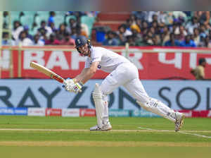 Visakhapatnam: England's Zak Crawley plays a shot on the second day of the secon...