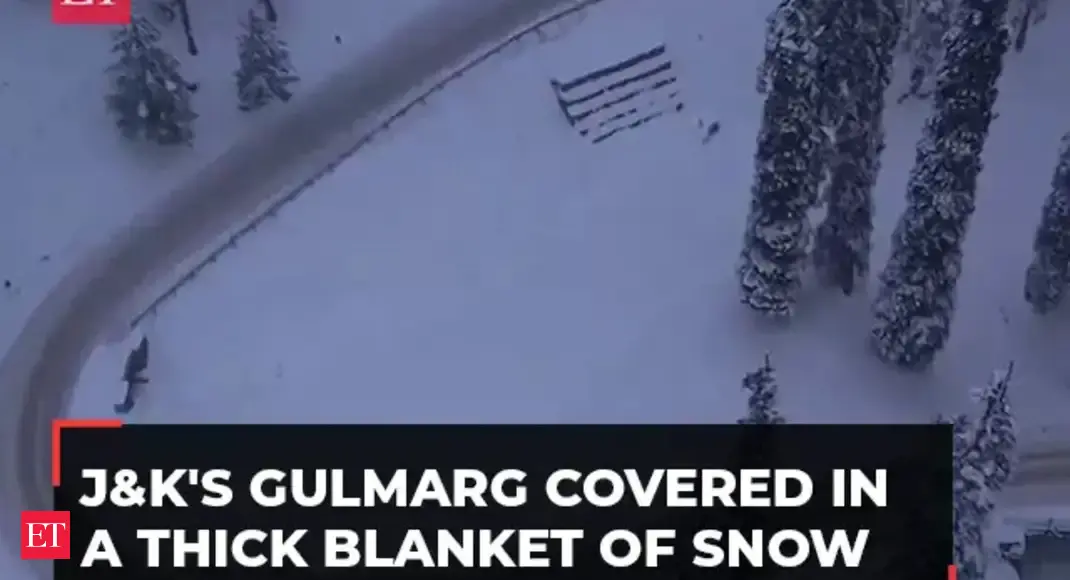 Drone footage J&K's Gulmarg covered in a thick blanket of snow, watch