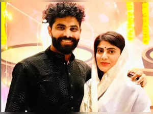 ​Cricketer Ravindra Jadeja and his wife Rivaba
