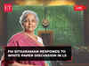 FM Nirmala Sitharaman responds to white paper discussion in Lok Sabha | Live