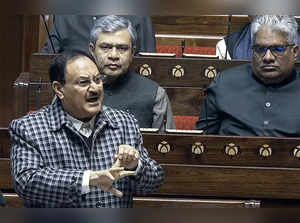 New Delhi, Feb 10 (ANI): Bharatiya Janata Party (BJP) MP JP Nadda speaks in the ...