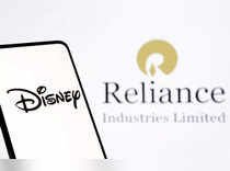 Illustration shows Disney and Reliance logos