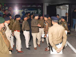 Patna: Security personnel outside former Bihar deputy chief minister Tejashwi Ya...
