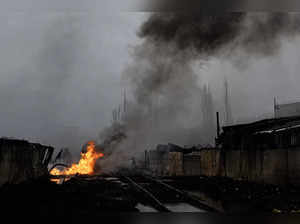 Russian Drone Ignites a Fuel Depot, Setting a Neighborhood Ablaze in Ukraine