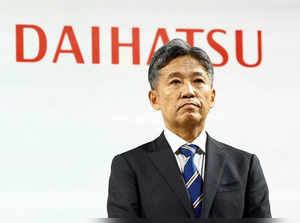 Daihatsu Motor Co.'s next President Masahiro Inoue attends a joint news conference with Toyota Motor Corp. President Koji Sato in Tokyo