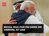 Royal hug for PM Modi on arrival at UAE; holds talks with President Zayed