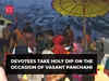 Vasant Panchami 2024: Devotees take holy dip and offer prayers at Dadhashwamedh Ghat in Varanasi