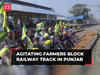 Punjab: Agitating farmers block railway track at Rajpura, Patiala