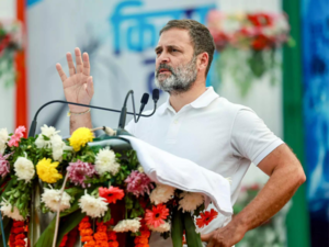 Rahul Gandhi speaks with injured farmer