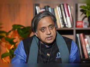 New Delhi: Congress MP Shashi Tharoor during an interview with PTI, in New Delhi...
