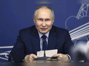 Russian President Vladimir Putin holds a meeting on the implementation of the hi...