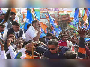 Dhanbad_ Congress leader Rahul Gandhi during the 'Bharat Jodo Nyay Yatra'.