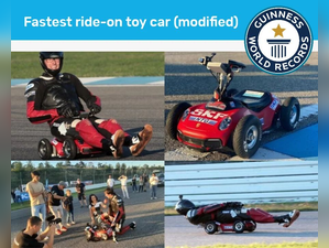 German student sets Guinness World Record for fastest modified toy car ride