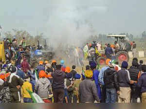Patiala: Police use tear gas shells to disperse farmers during their 'Delhi Chal...