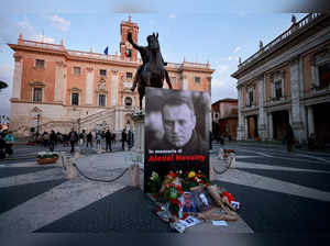 Vigil in memory of Russian opposition leader Alexei Navalny in Rome