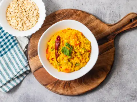 Savory spiced oats with poached egg