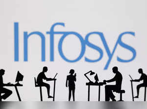 Illustration shows Infosys logo