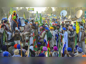 Ambala: Farmers gather at the Punjab-Haryana Shambhu border during their protest...
