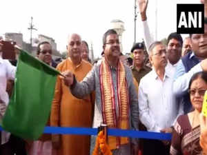 Union Minister Dharmendra Pradhan flags off 'Aastha Special Train'