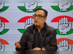 India's Congress party spokesman Ajay Maken addresses a press conference at All India Congress Committee (AICC) headquarters in New Delhi on February 16, 2024.
