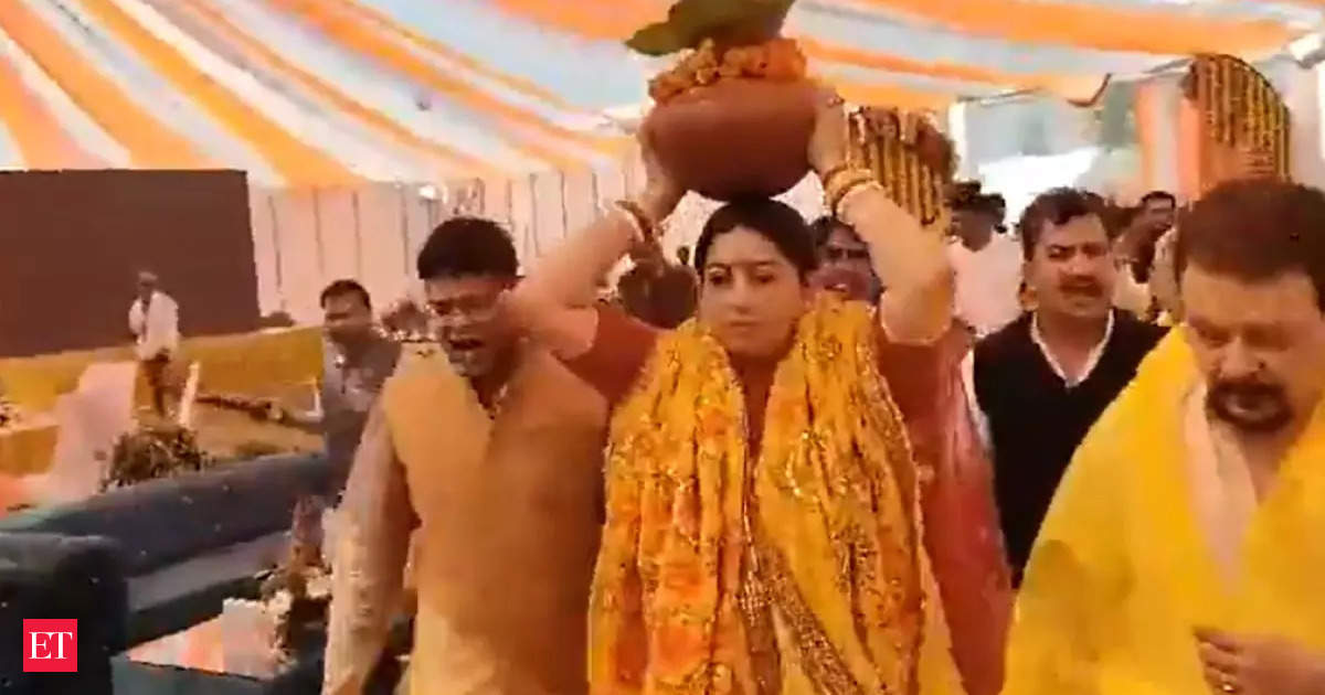 Smriti Irani does Griha Pravesh at new luxurious home in Amethi. See pics and video here