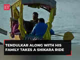 Sachin Tendulkar along with his family takes a Shikara ride in Srinagar's Dal Lake