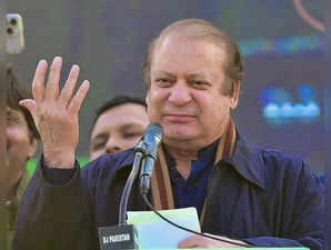 **EDS: IMAGE VIA @NawazSharifMNS TWEETED ON FEB. 14, 2024** Lahore: Former Prime...