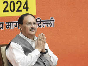New Delhi: BJP National President J.P. Nadda during a party meeting regarding th...