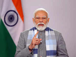 **EDS: IMAGE VIA PMO** New Delhi: Prime Minister Narendra Modi digitally address...