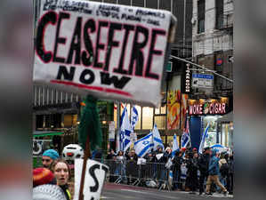 Protesters demand a ceasefire and the end of Israel attacks on Gaza, in New York