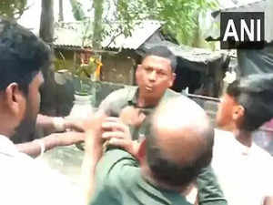 Sandeshkhali: Villagers beat TMC leader Ajit Maity with slippers amid unrest