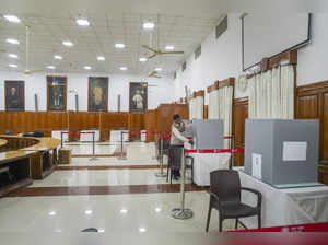Lucknow: Preparations underway for the Rajya Sabha election, at the Uttar Prades...