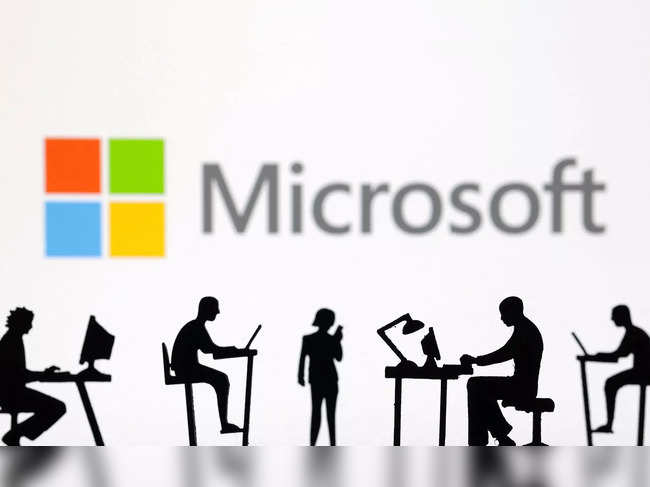 Illustration shows Microsoft Corporation logo