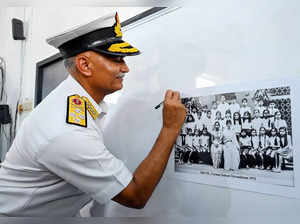 Thiruvananthapuram: Chief of the Naval Staff Admiral R. Hari Kumar during a visi...