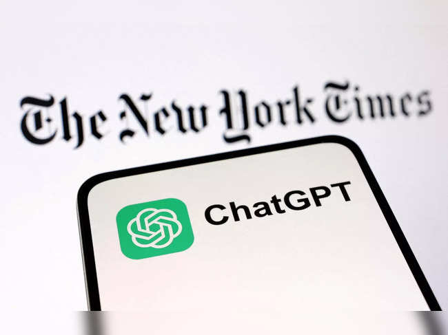 FILE PHOTO: Illustration shows ChatGPT and The New York Times logos