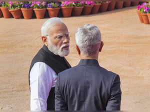 New Delhi: Prime Minister Narendra Modi with Union External Affairs Minister S J...