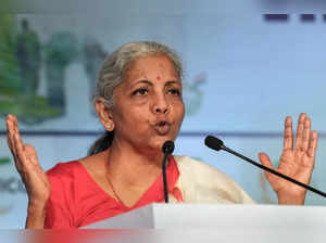 New Delhi: Union Finance Minister Nirmala Sitharaman addresses 'Viksit Bharat@20...