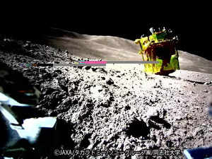 FILE PHOTO: A handout image of the Smart Lander for Investigating Moon (SLIM) taken by LEV-2 on the moon