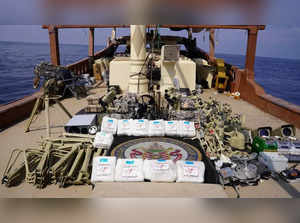 A handout picture released by the US Central Command (CENTCOM) on February 15, 2024, shows a shipment the US military said is of Iranian weapons destined for Yemen's Huthi rebels which its navy seized from a vessel in the Arabian Sea on January 28.